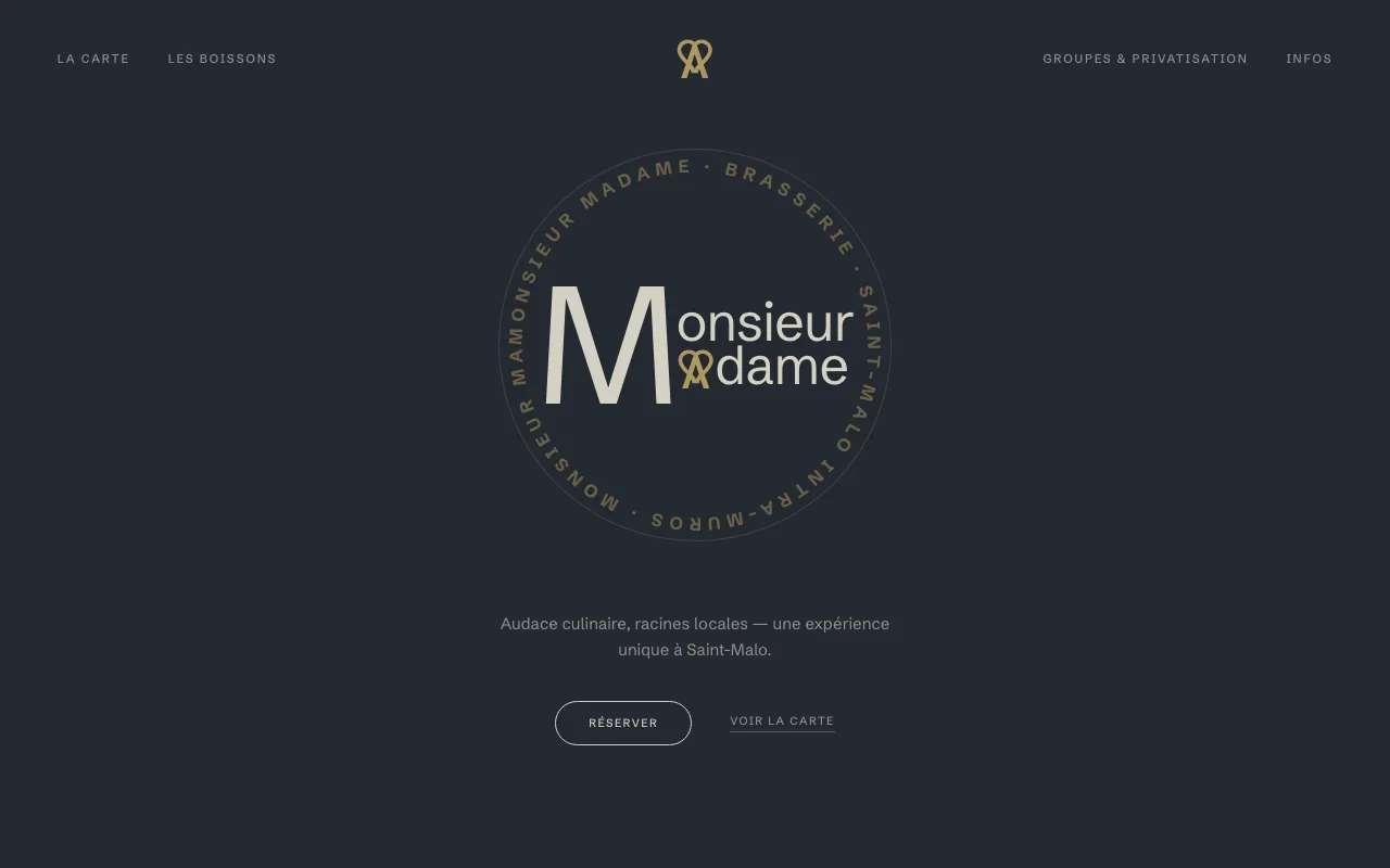 Monsieur Madame website design
